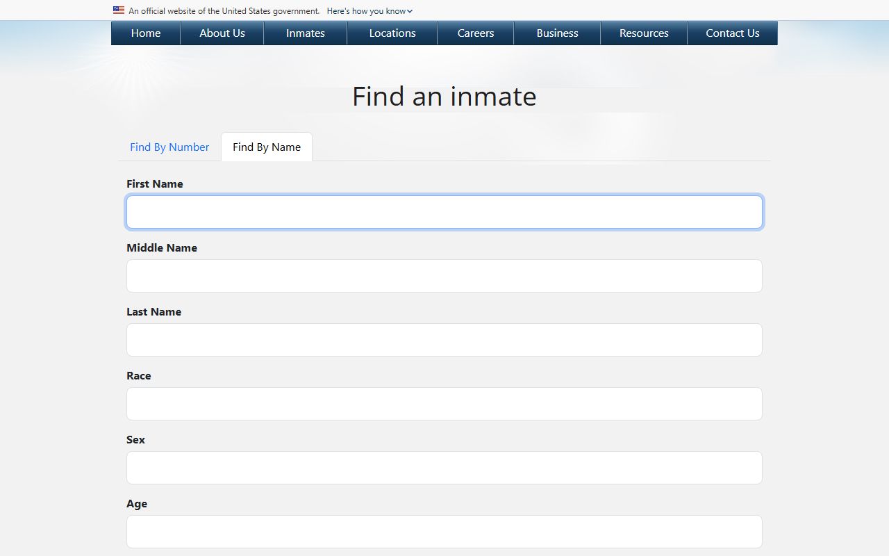 BOP by-name inmate locator search fields